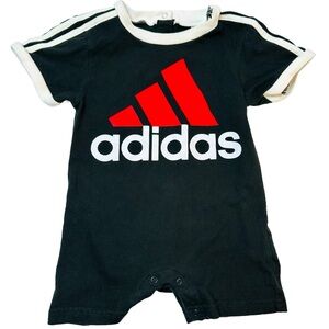 ADIDAS Baby Boy Size 12 Months 3 Stripe Short Sleeve Romper. Super Cute 🥰